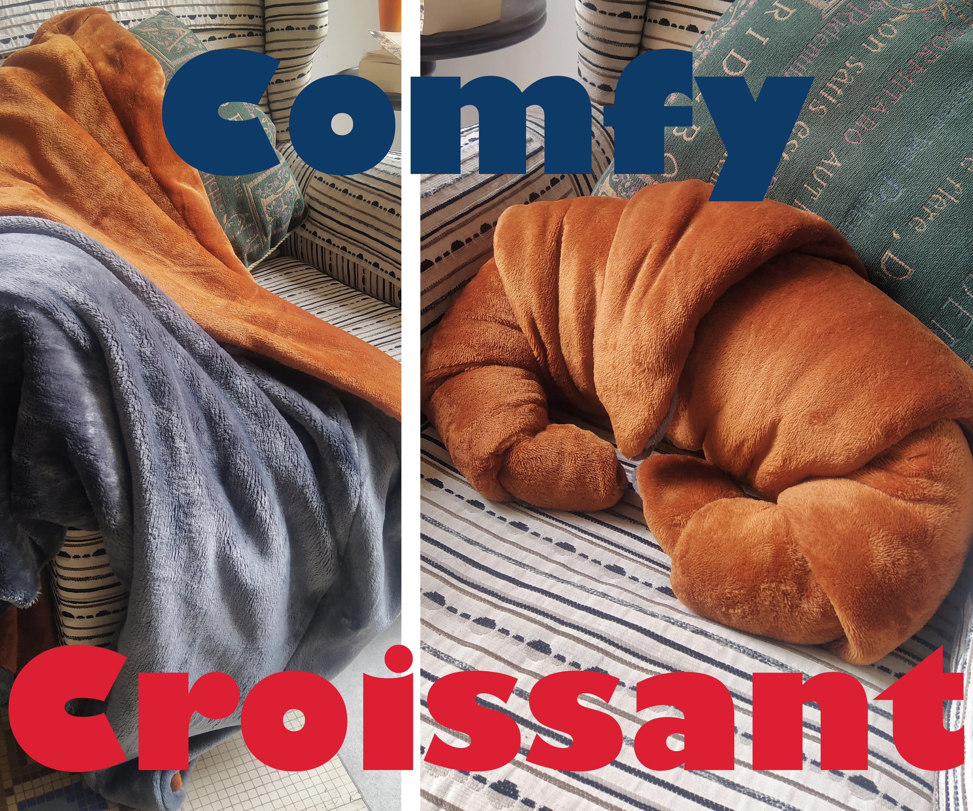 Comfy Croissant, Cushion and Throw Blanket