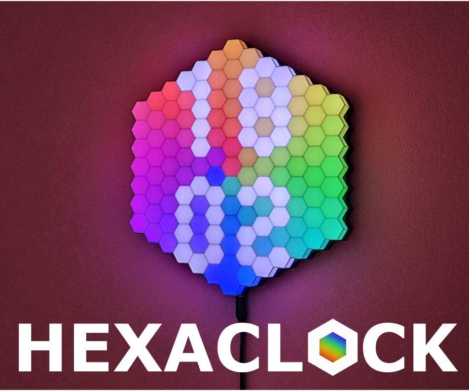 LED Hexagon Wall Clock