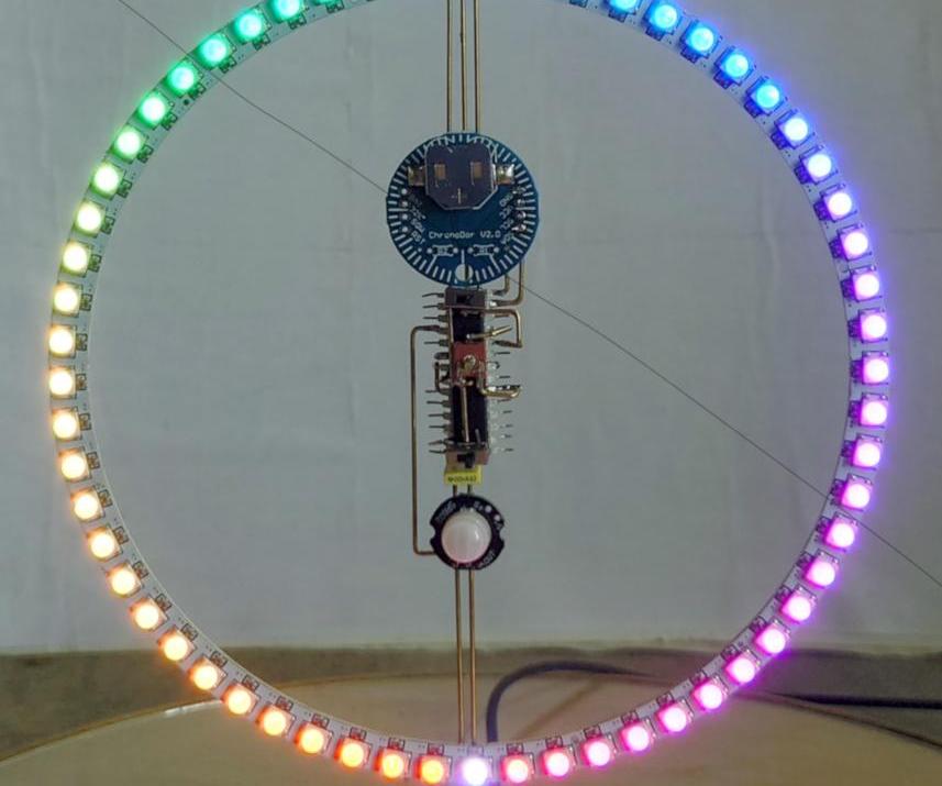 NeoPixel Ring Lamp With a Circuit-Sculpture Style