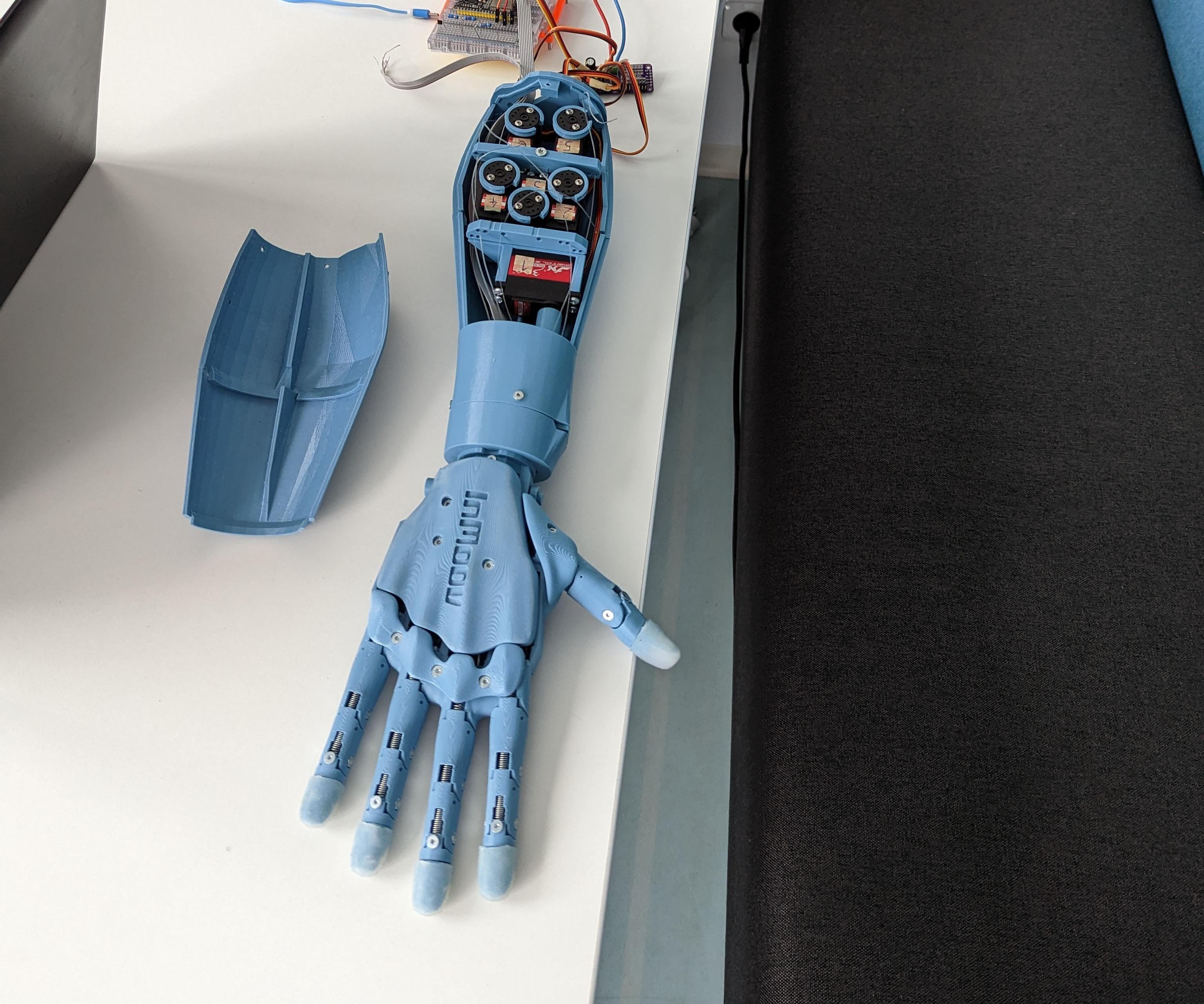 Bionic Hand Controlled by OpenCV