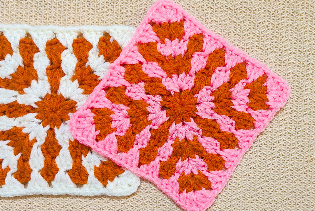 Trickle Down Crochet Granny Square Block Pattern
