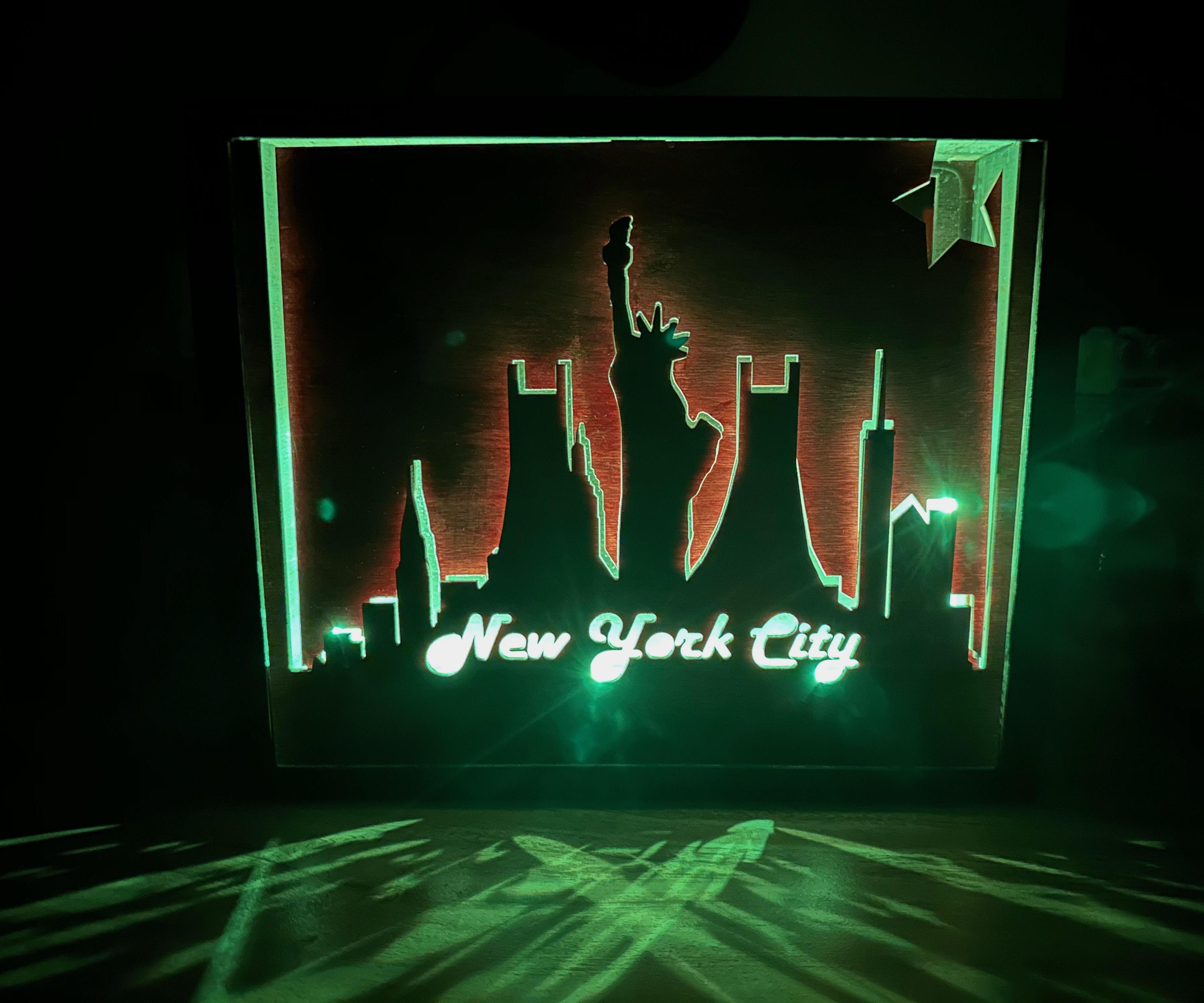 Backlit NYC Skyline With Bluetooth-Controlled Light & Sound Display