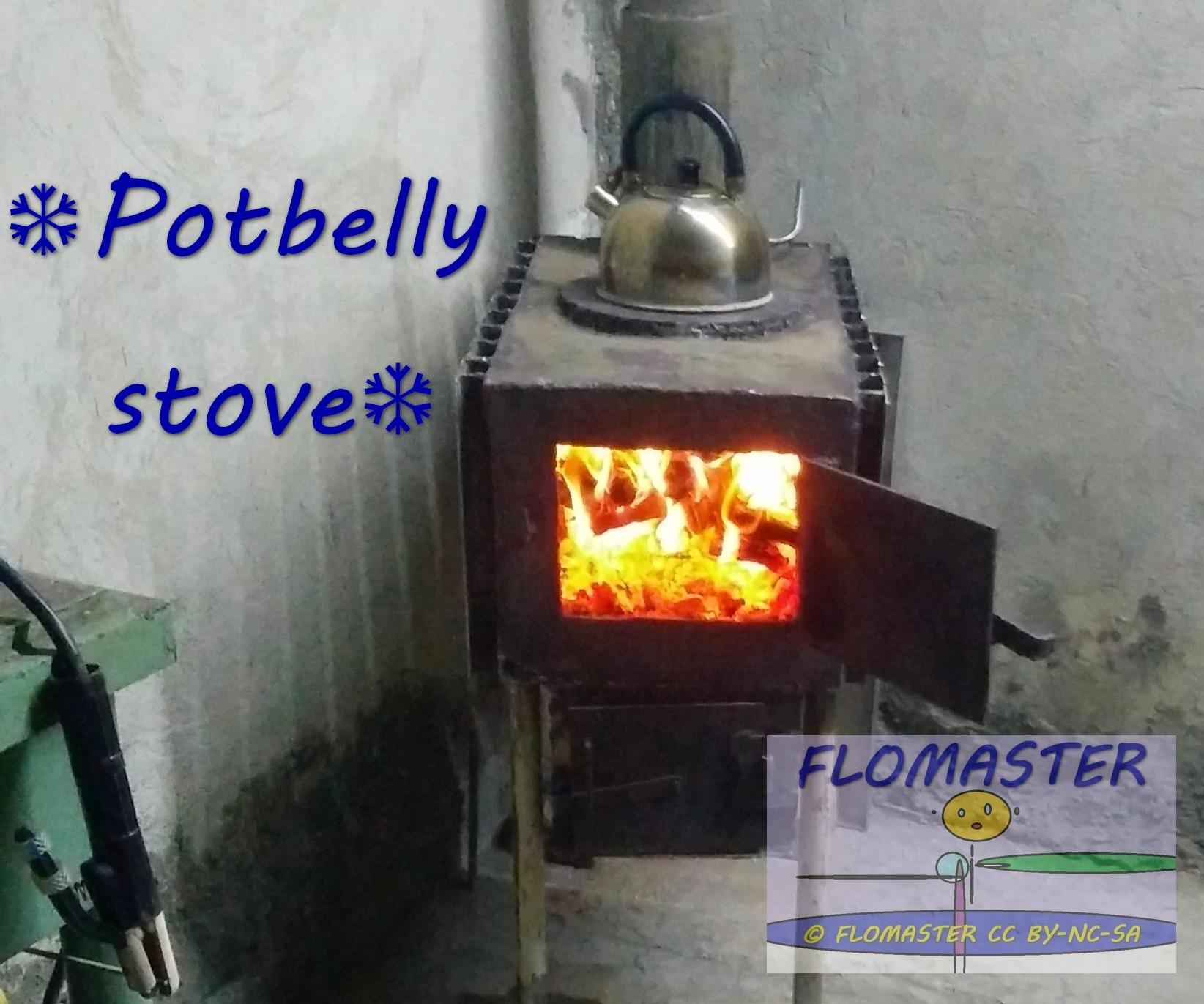 ❆Potbelly Stove With Chimney for Workshop❆